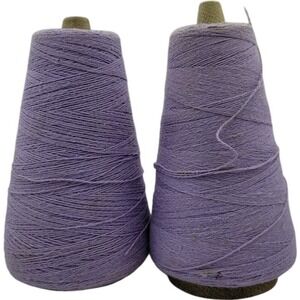 Coren-Indik Lavender Acrylic Blend Knitting & Weaving Vintage Cone Yarn Lot of 2